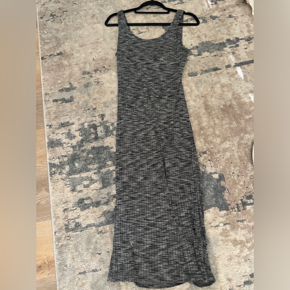 Express black and gray sheath midi dress with back cut out size medium